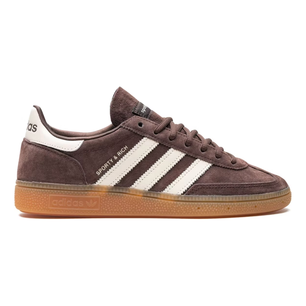 Adidas Handball Spezial Sporty & Rich Brown by Adidas in Shoes. Available at KershKicks for £150.00. A must-have for fans of Adidas looking to elevate their style with this Shoes.