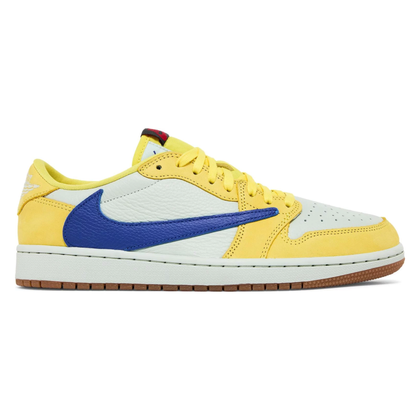 Jordan 1 Retro Low OG SP Travis Scott Canary (Women's) by Jordan's in Shoes. Available at KershKicks for £400.00. A must-have for fans of Jordan's looking to elevate their style with this Shoes.