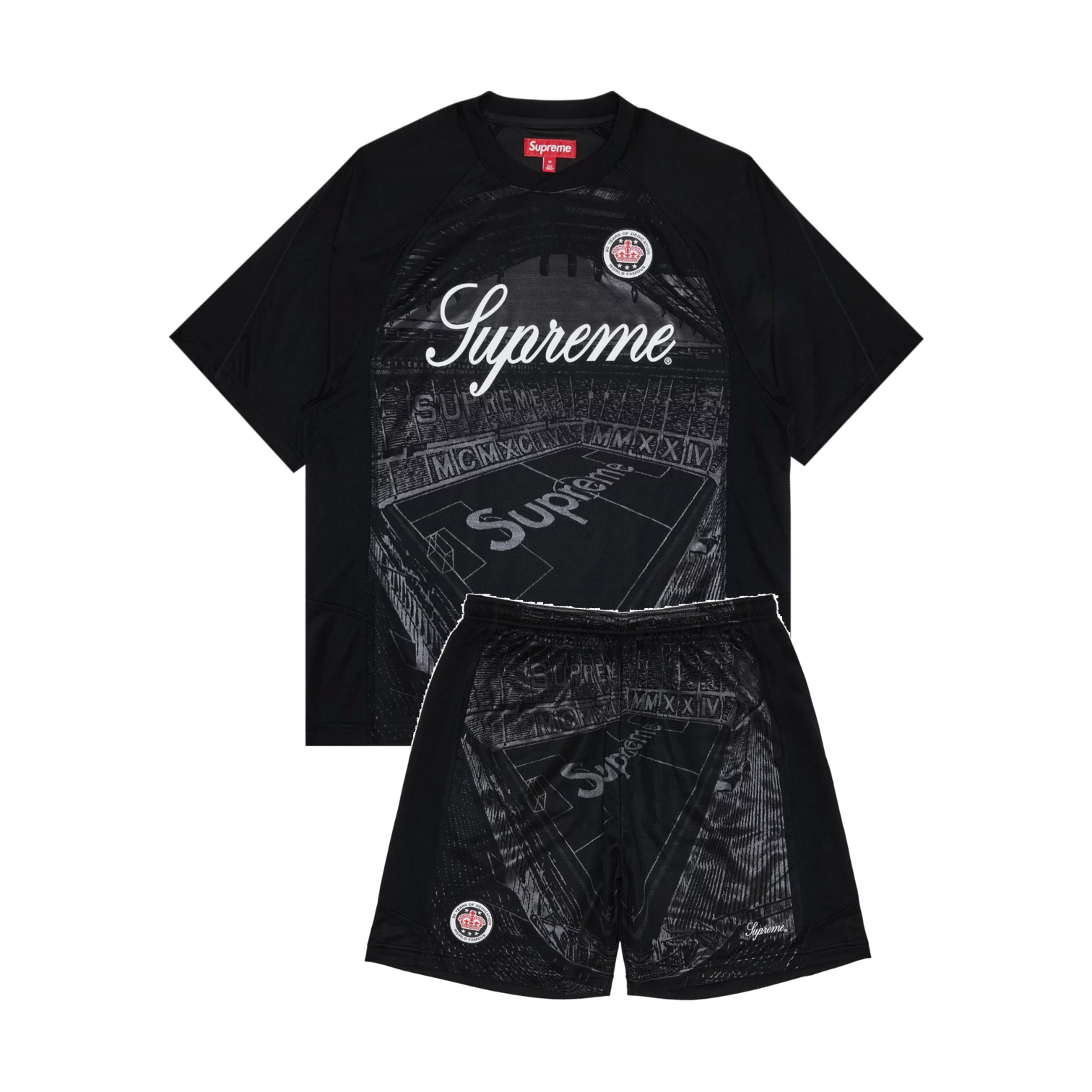Supreme Jacquard Soccer Jersey Black Set by Supreme in Uncategorized. Available at KershKicks for £300.00. A must-have for fans of Supreme looking to elevate their style with this Tracksuit.