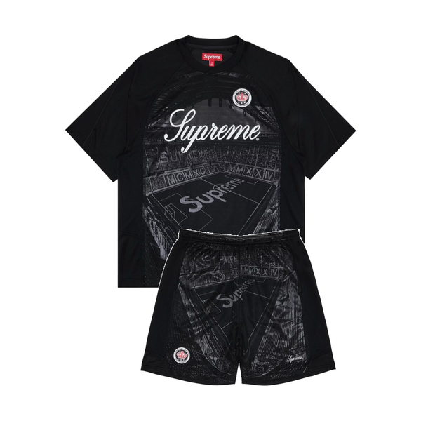 Supreme Jacquard Soccer Jersey Black Set | Supreme | KershKicks Supreme Jacquard Soccer Jersey Black Set | Supreme | KershKicks