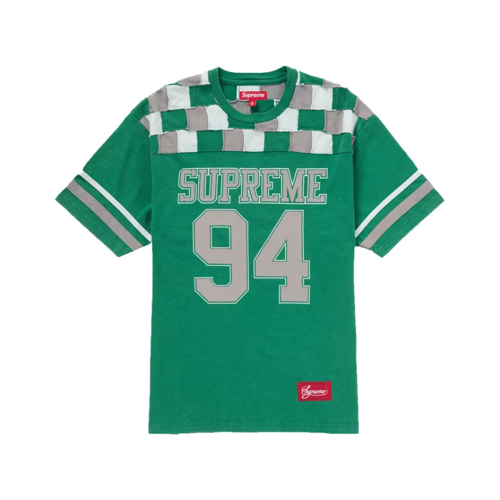 Supreme Patchwork Yoke Football Top Green | Supreme | KershKicks