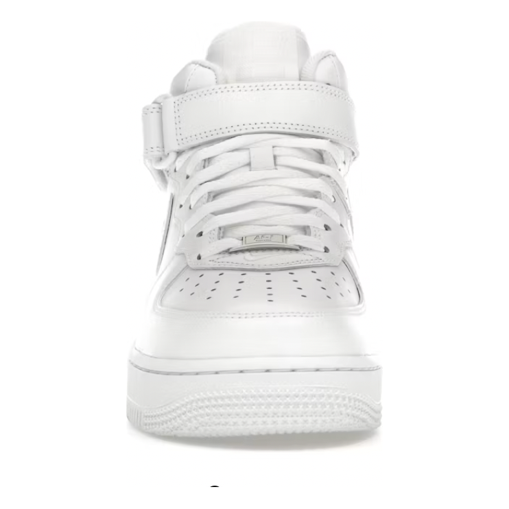 Nike Air Force 1 Mid Supreme White by Supreme in Uncategorized. Available at KershKicks for £185.00. A must-have for fans of Supreme looking to elevate their style with this Shoes.