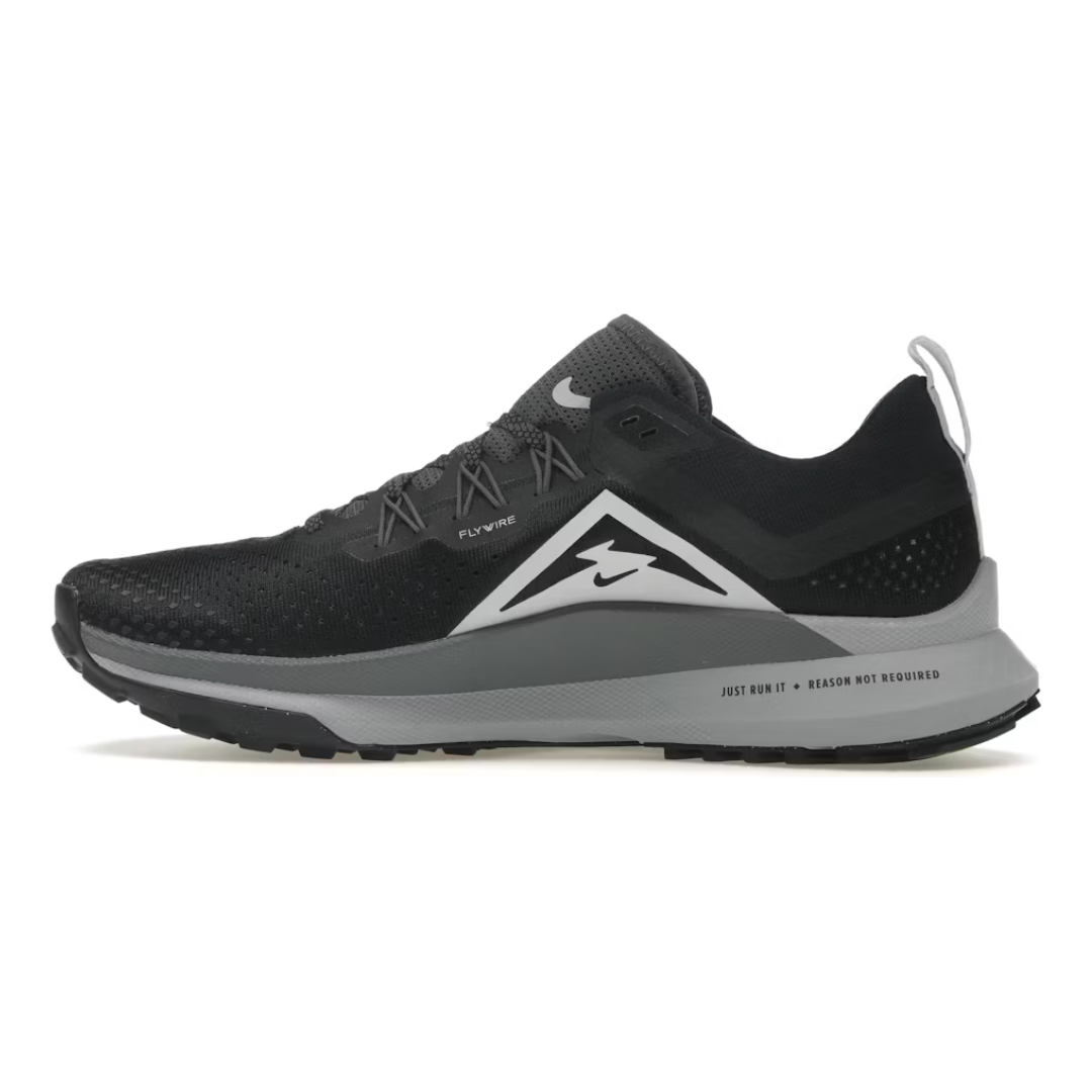 Nike React Pegasus Trail 4 Black Dark Grey by Nike in Uncategorized. Available at KershKicks for £95.00. A must-have for fans of Nike looking to elevate their style with this Shoes.