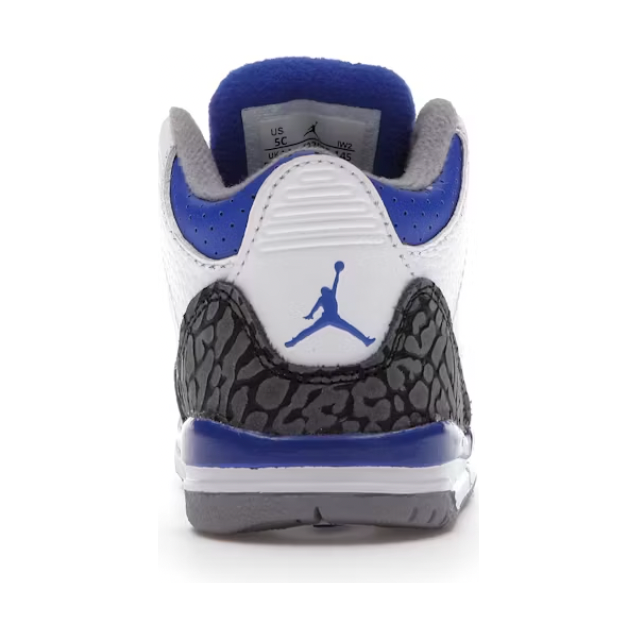 Jordan 3 Retro Racer Blue (TD) by Nike in Uncategorized. Available at KershKicks for £65.00. A must-have for fans of Nike looking to elevate their style with this Kids Trainers.