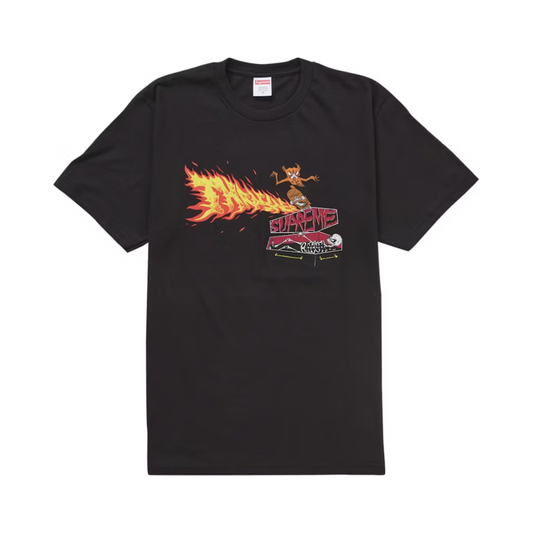 Supreme Thrasher Back Tail Tee Black by Supreme in Uncategorized. Available at KershKicks for £85.00. A must-have for fans of Supreme looking to elevate their style with this T-Shirt.