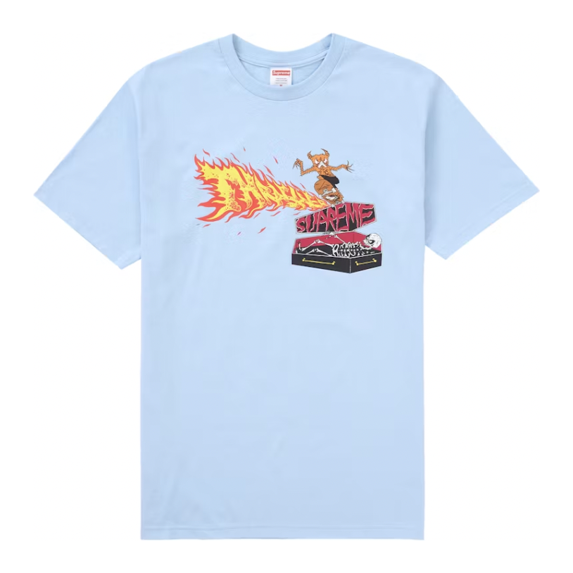 Supreme®/Thrasher® Back Tail Tee Supreme Thrasher Back Tail Tee Baby Blue | Supreme | KershKicks