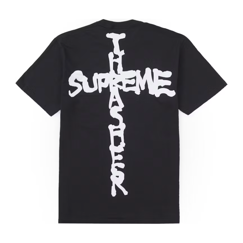 Supreme Thrasher Cross Tee Black by Supreme in Uncategorized. Available at KershKicks for £85.00. A must-have for fans of Supreme looking to elevate their style with this T-Shirt.