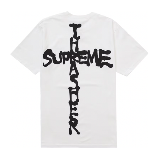 Supreme Thrasher Cross Tee White by Supreme in Uncategorized. Available at KershKicks for £85.00. A must-have for fans of Supreme looking to elevate their style with this T-Shirt.