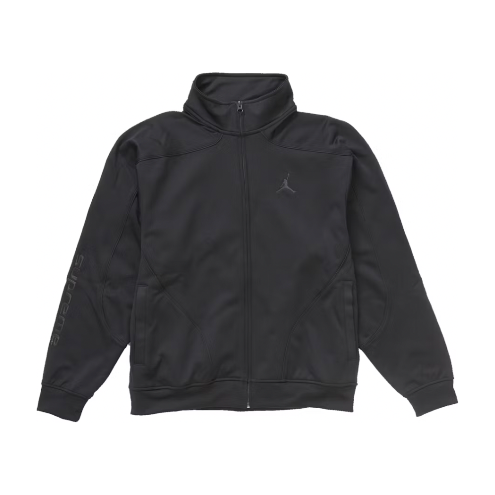 Supreme Jordan Tricot Track Jacket Black by Supreme in Uncategorized. Available at KershKicks for £300.00. A must-have for fans of Supreme looking to elevate their style with this Jacket.