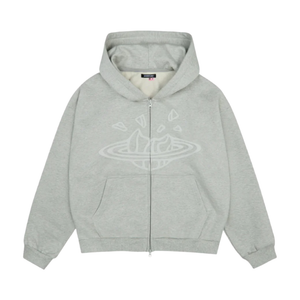 Broken Planet Market Zip Up Hoodie Ash Heather Grey | Broken