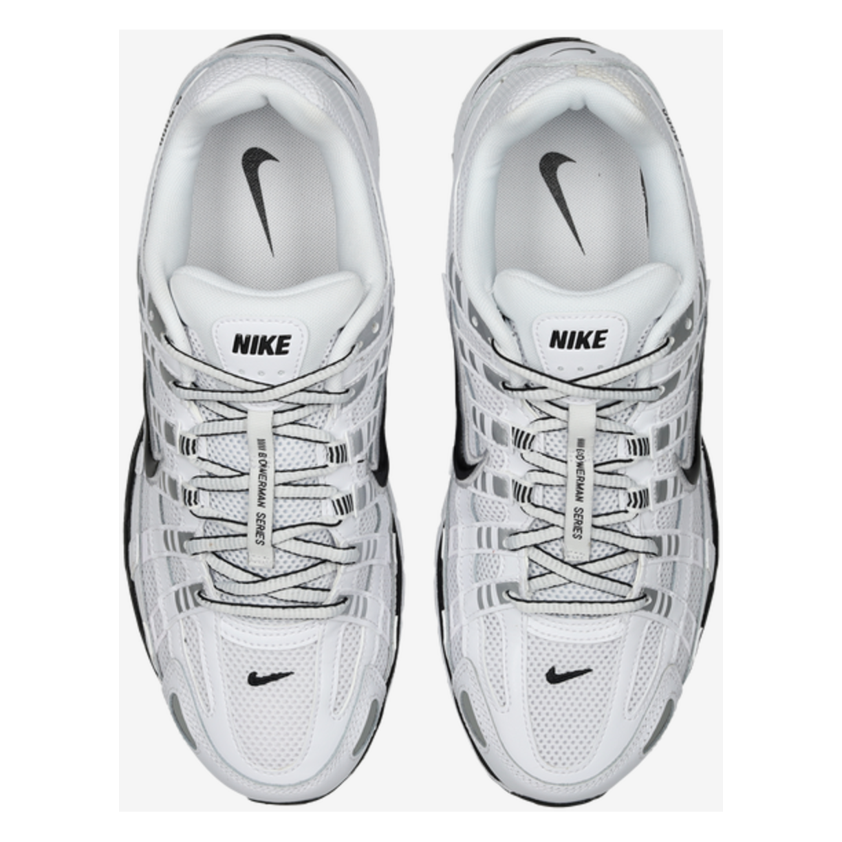 Nike P-6000 White Metallic Silver Black