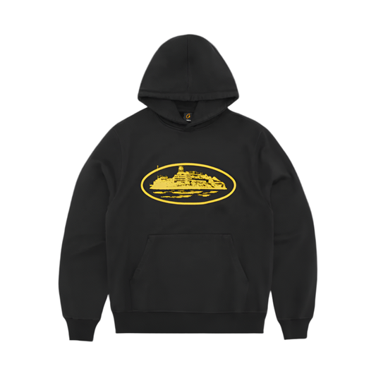 Corteiz Alcatraz Hoodie Black Yellow