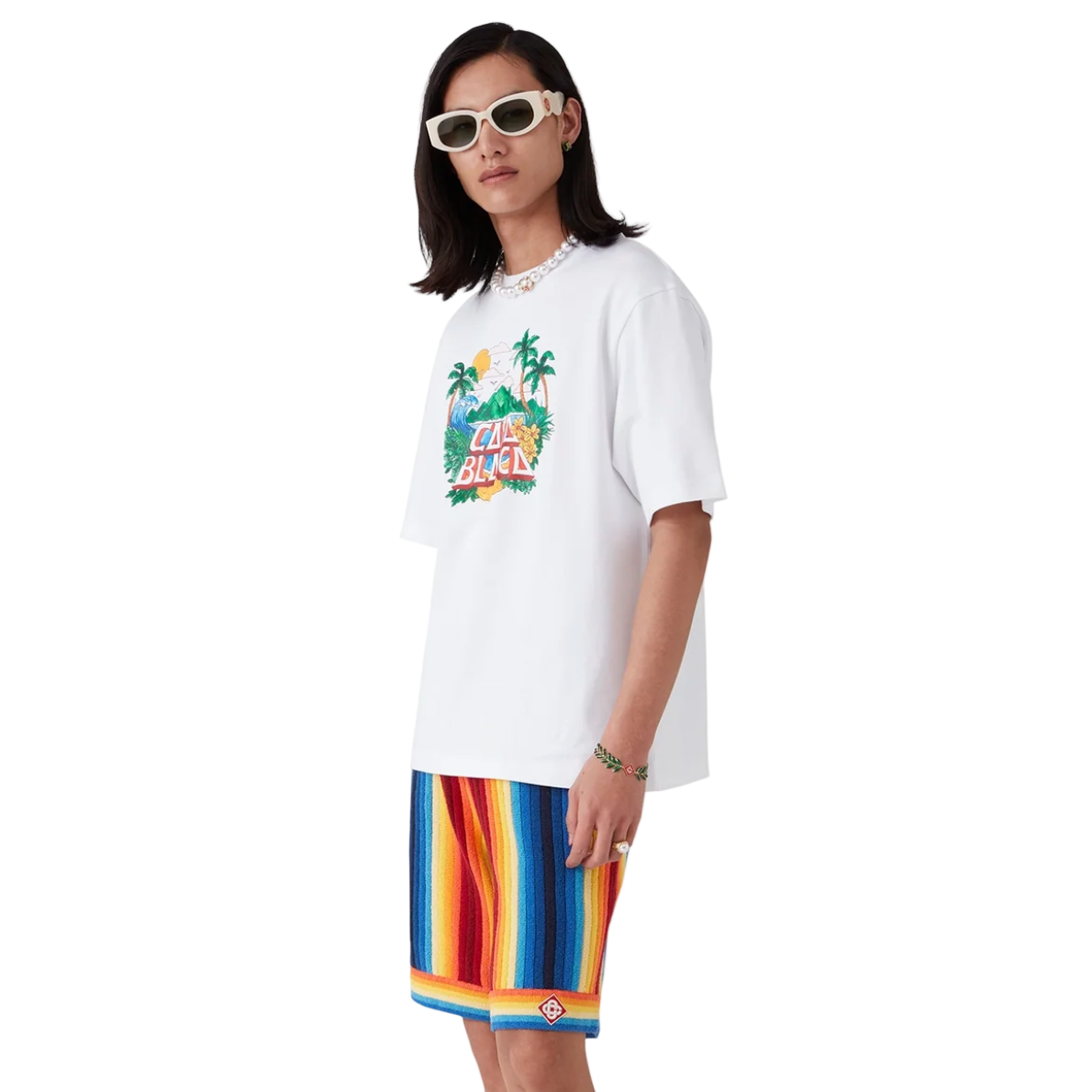 Casablanca Beach Wave T-Shirt White