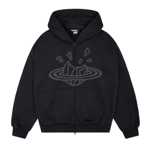 BROKEN PLANET MIDNIGHT BLACK ZIP UP HOODIE