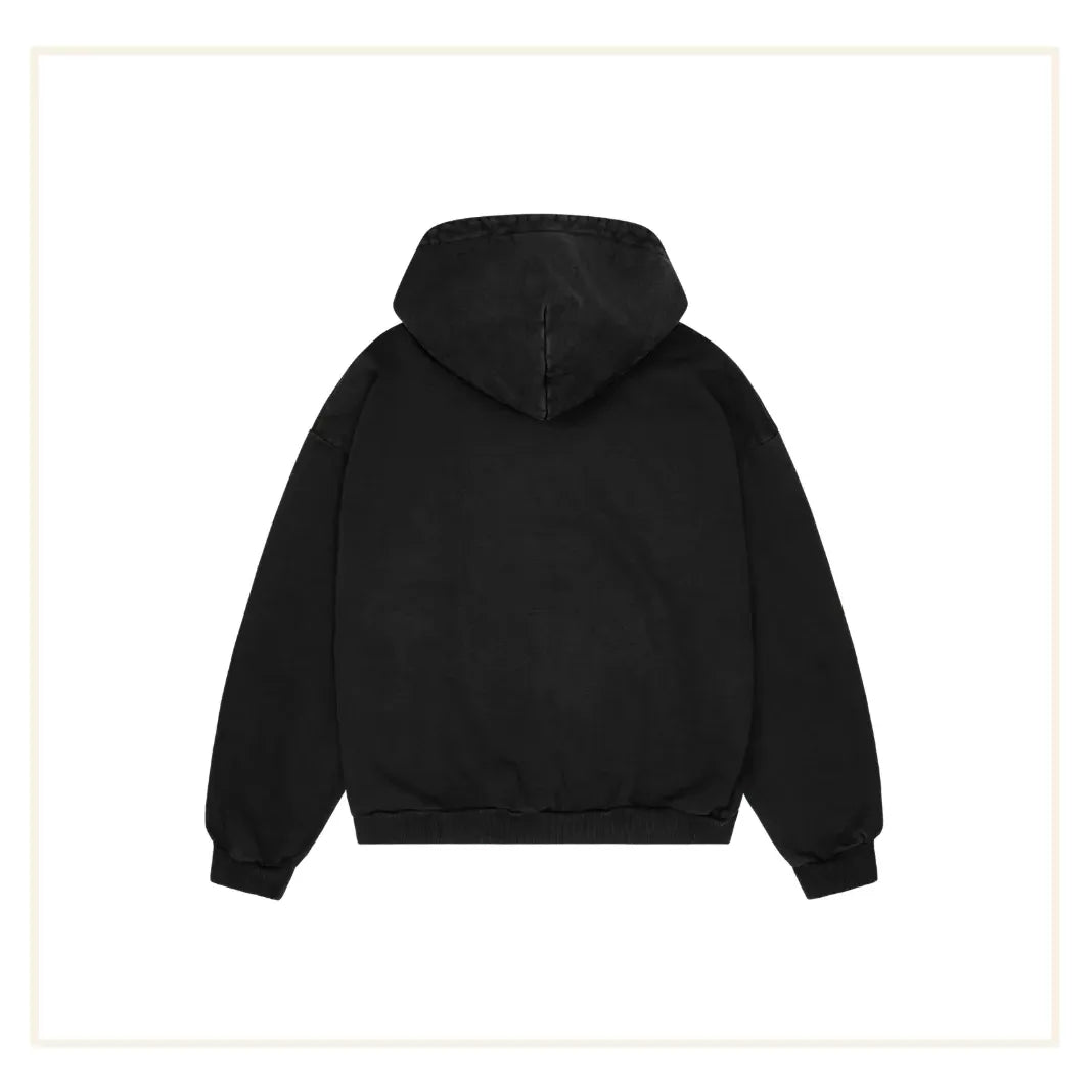 Broken Planet Star Logo Zip-Up Hoodie Midnight Black