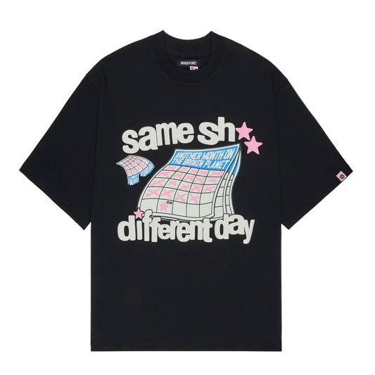 Broken Planet Different Day Midnight Black T Shirt