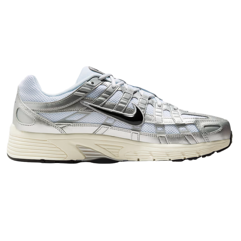 Nike P-6000 White Metallic Silver Flat Silver Black