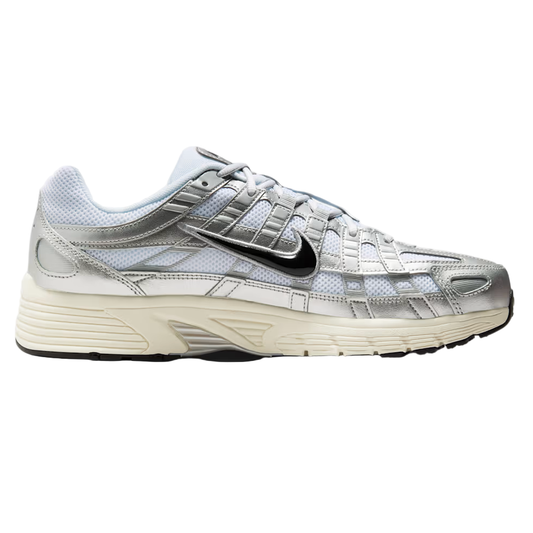 Nike P-6000 White Metallic Silver Flat Silver Black