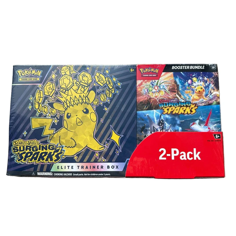 2025 Pokémon Scarlet & Violet Surging Sparks Elite Trainer Box & Booster Bundle Costco 2-Pack