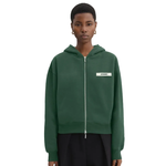 Jacquemus Gros Grain Logo Zipped Hoodie Dark Green
