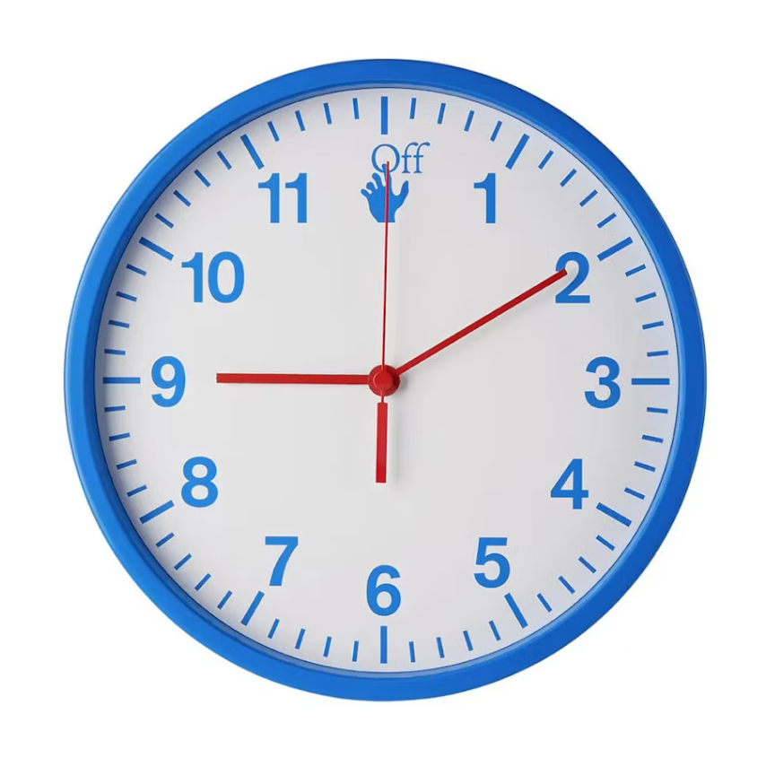 OFF-WHITE Wall Clock Matte Blue