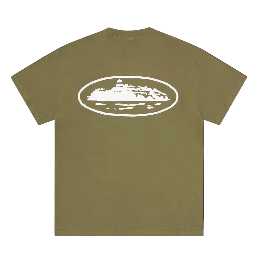 Corteiz Island Puff Print Tee Olive