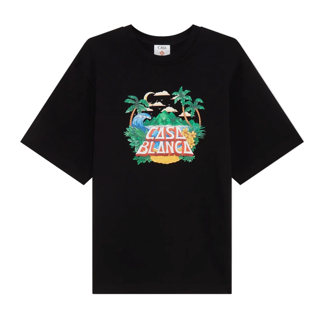 Casablanca Beach Wave T‑Shirt Black | Casablanca | KershKicks