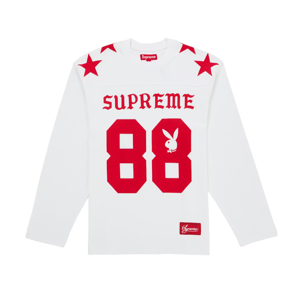 Supreme Playboy L/S Football Top White | Supreme | KershKicks