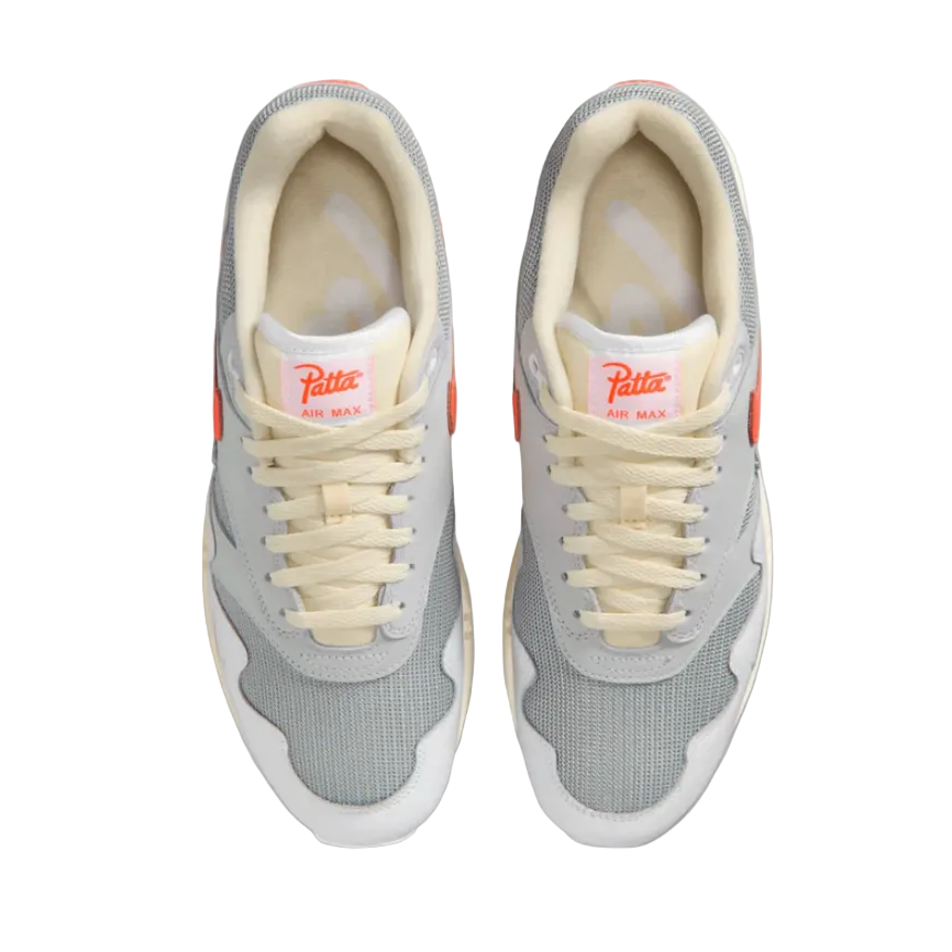 Nike Air Max 1 Patta Waves White Hyper Crimson (With Bracelet)