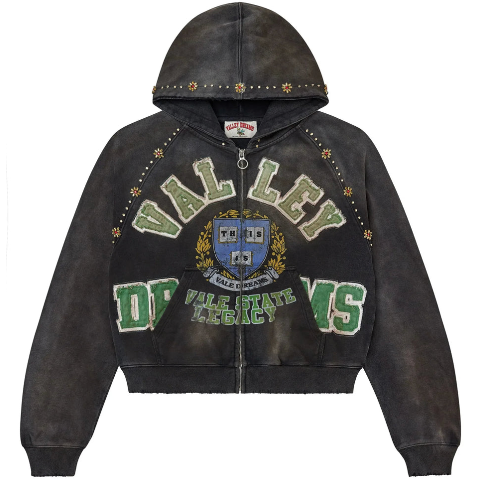 Vale Forever Gem Zip-Up Hoodie Black