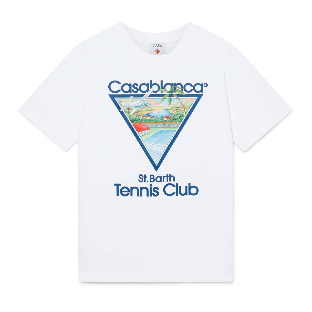 CASABLANCA ST. BARTH TENNIS CLUB ICON SHORT SLEEVE T‑SHIRT WHITE