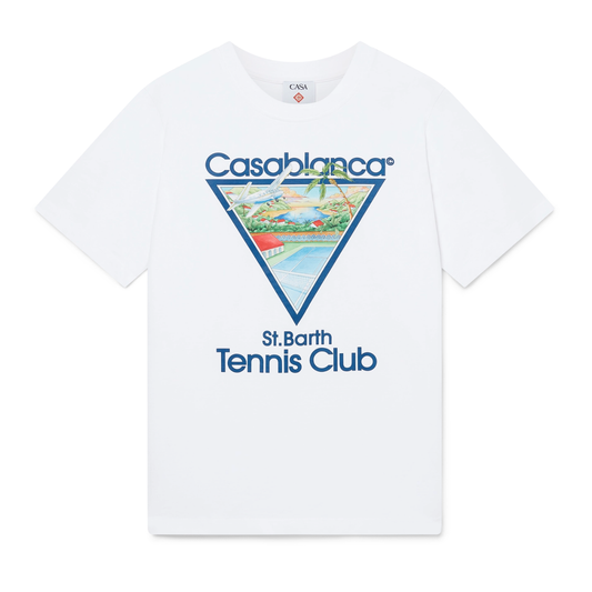 CASABLANCA ST. BARTH TENNIS CLUB ICON SHORT SLEEVE T‑SHIRT WHITE