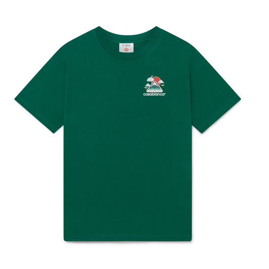 CASABLANCA MONTAGNE ONDULEE SHORT SLEEVE T‑SHIRT GREEN
