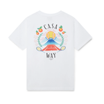 CASABLANCA CASA WAY MOUNTAIN SHORT SLEEVE T‑SHIRT WHITE