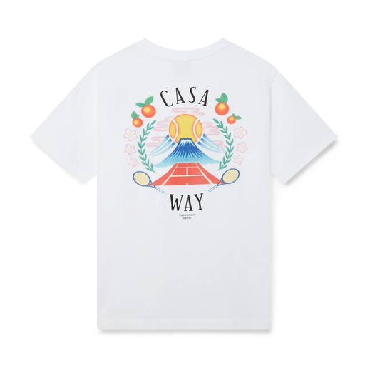 CASABLANCA CASA WAY MOUNTAIN SHORT SLEEVE T‑SHIRT WHITE