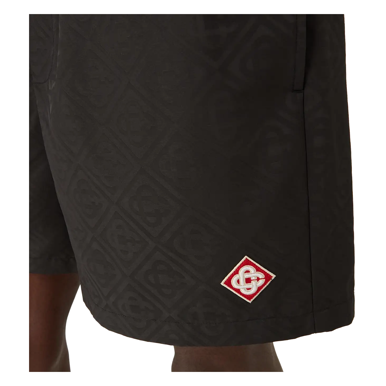 CASABLANCA MONOGRAM JACQUARD SWIM SHORTS BLACK