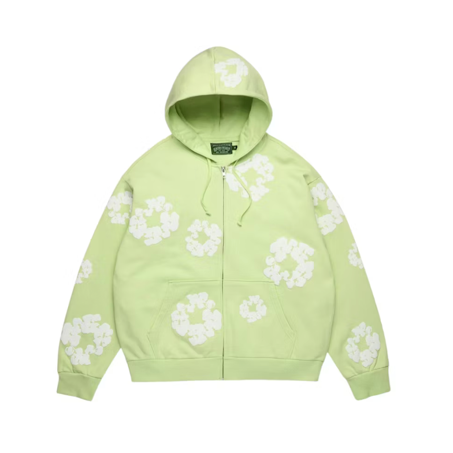 DENIM TEARS COTTON WREATH ZIP HOODIE MINT
