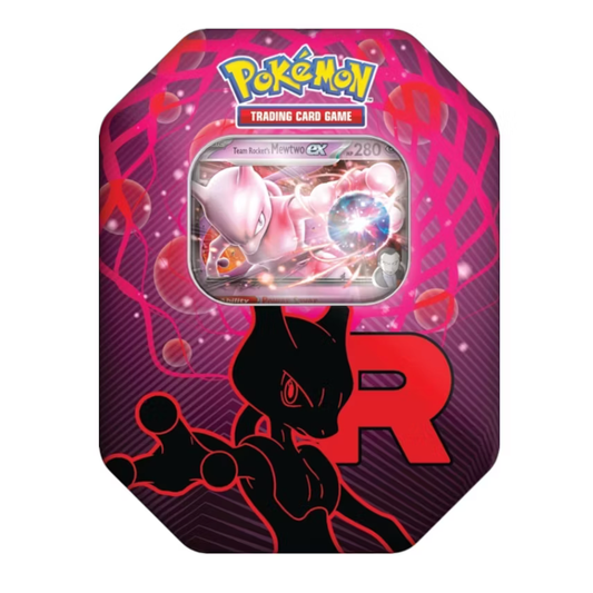 2025 Pokémon Team Rocket Mewtwo Ex Tin Case (EU)