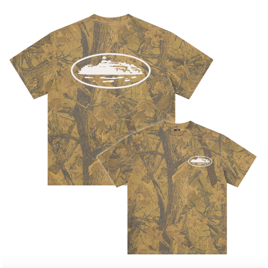 Corteiz Puff Print Island Tee Forest Camo