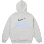Palace Nike Font Swoosh Hoodie Grey Marl