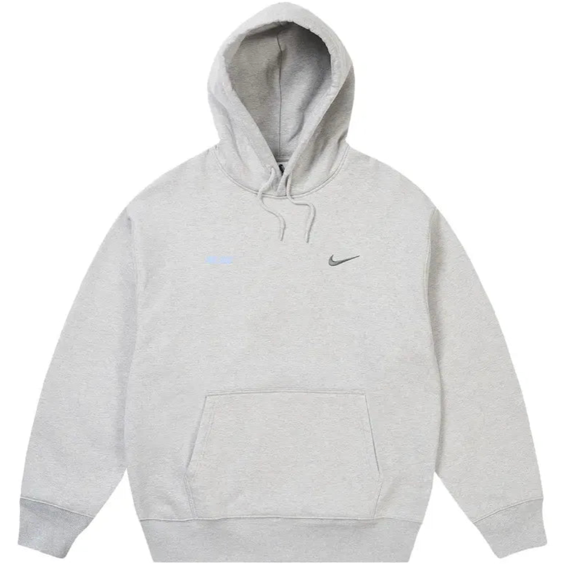Palace Nike Font Swoosh Hoodie Grey Marl