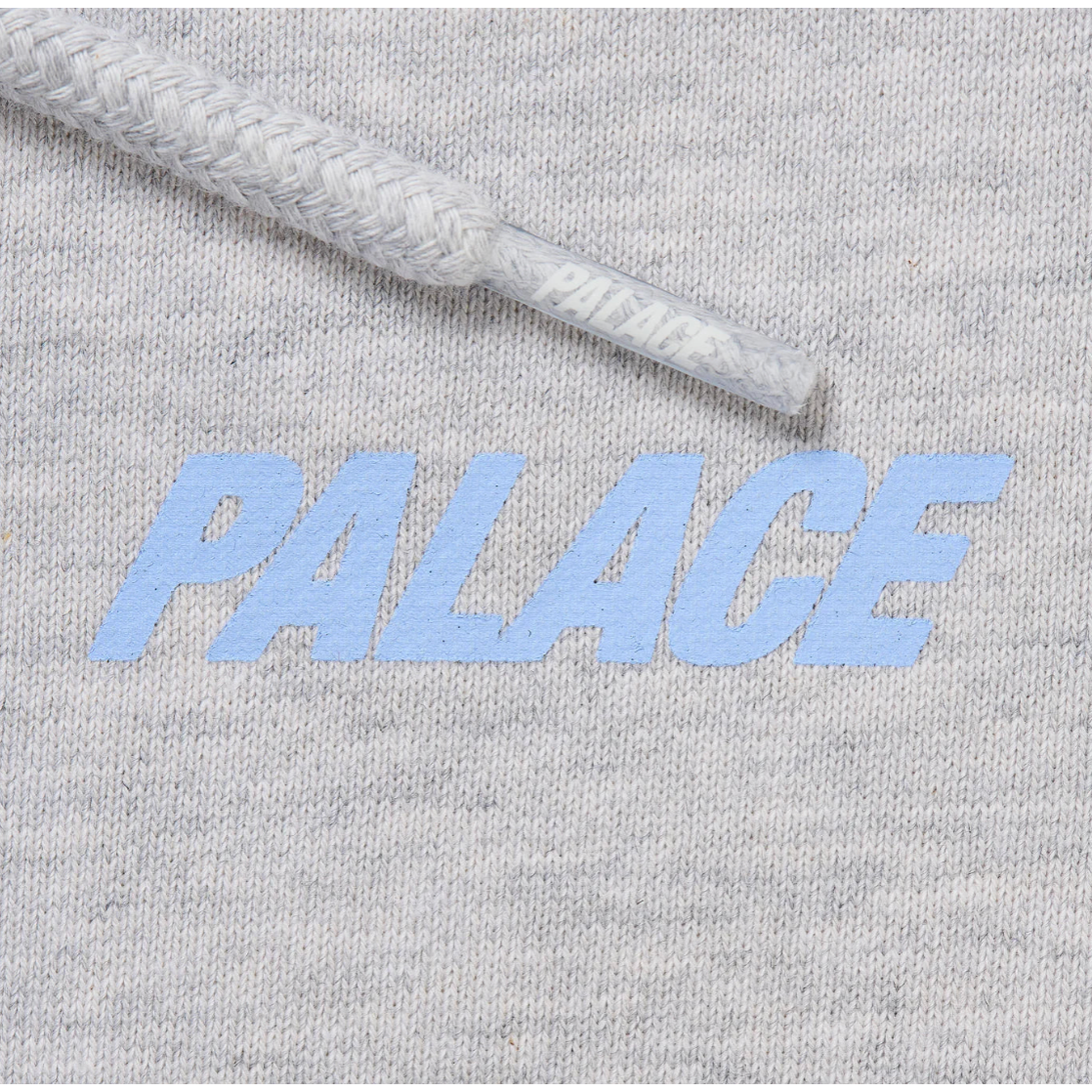 Palace Nike Font Swoosh Hoodie Grey Marl