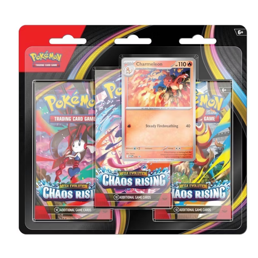 2026 Pokémon Mega Evolution Chaos Rising Charmeleon 3 Pack Blister
