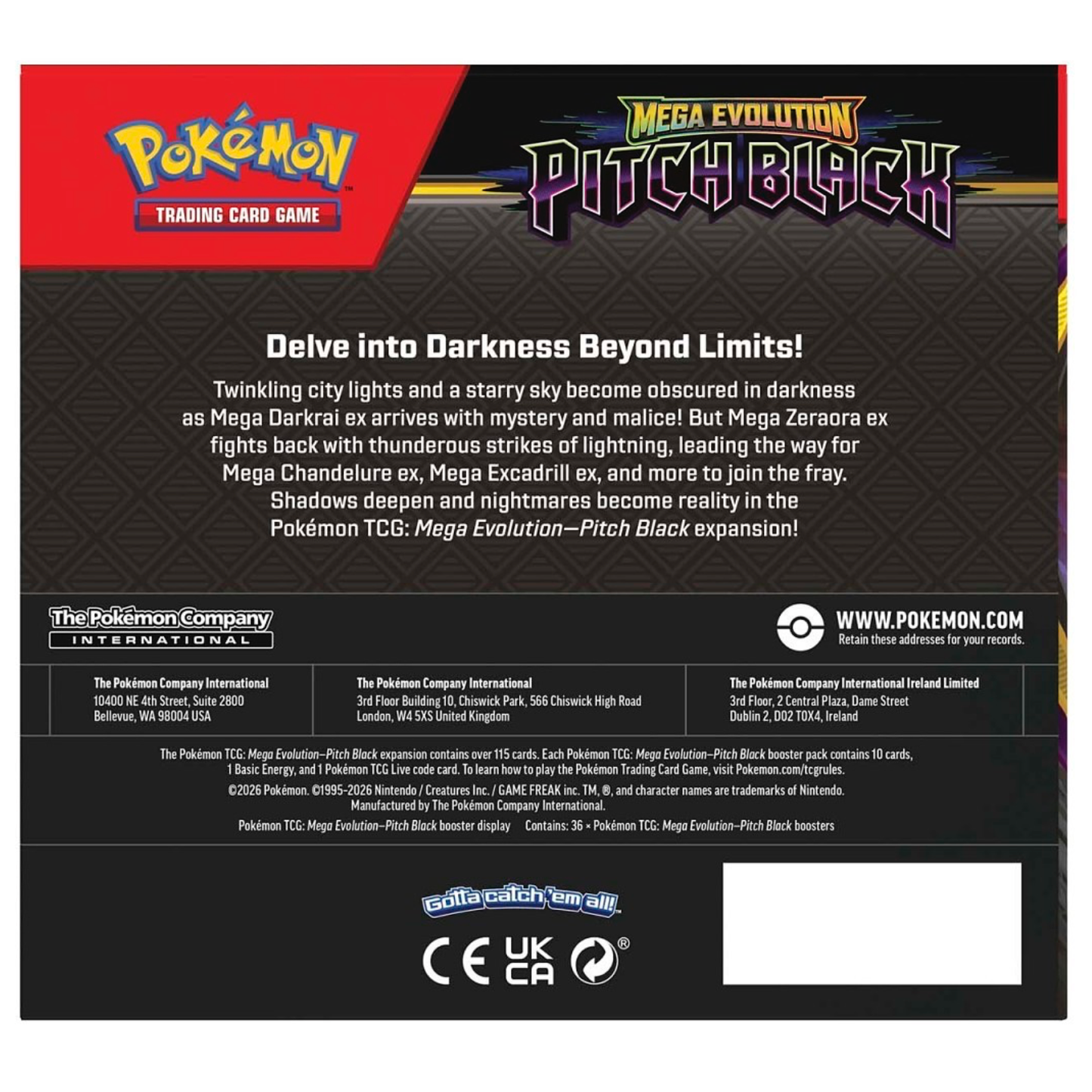 2026 Pokémon Mega Evolution Pitch Black Booster Box