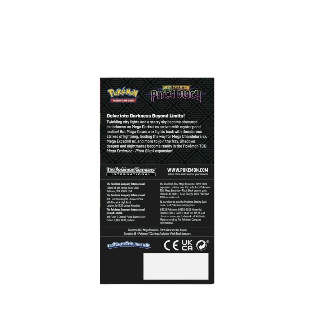 Pokémon Mega Evolution Pitch Black Half Booster (18 Booster Packs)