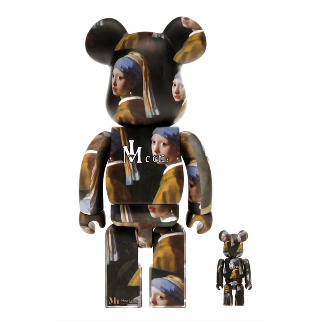 Bearbrick Johannes Vermeer (Girl with a Pearl Earring) 100% & 400% Set