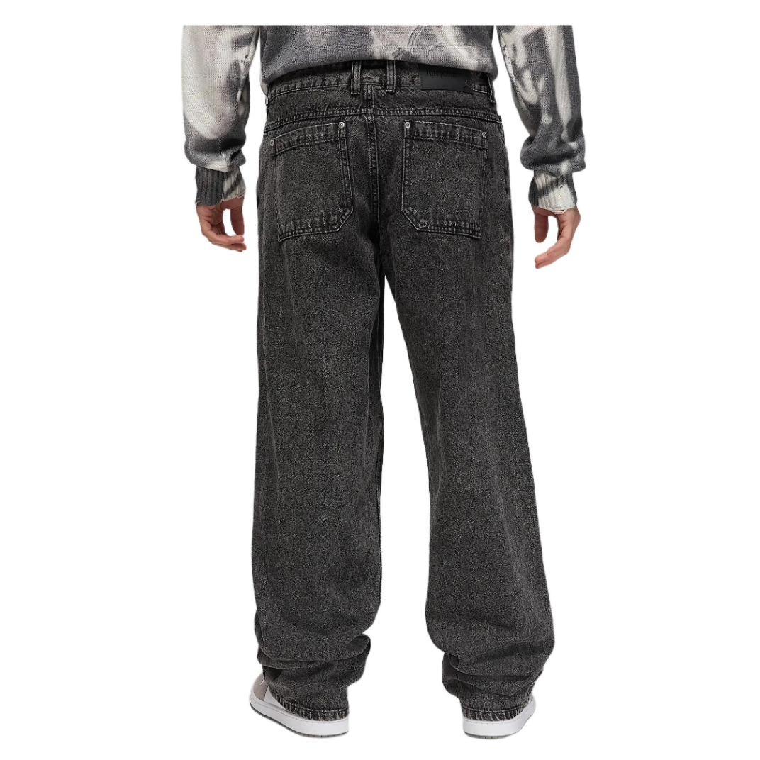 Jordan Loose Fit Button Straight Leg Jeans Men Bottoms