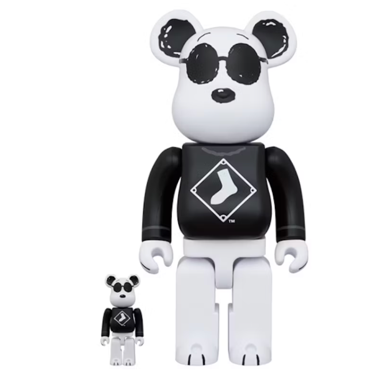 Bearbrick MLB x Peanuts Snoopy (White Sox) 100% & 400% Set