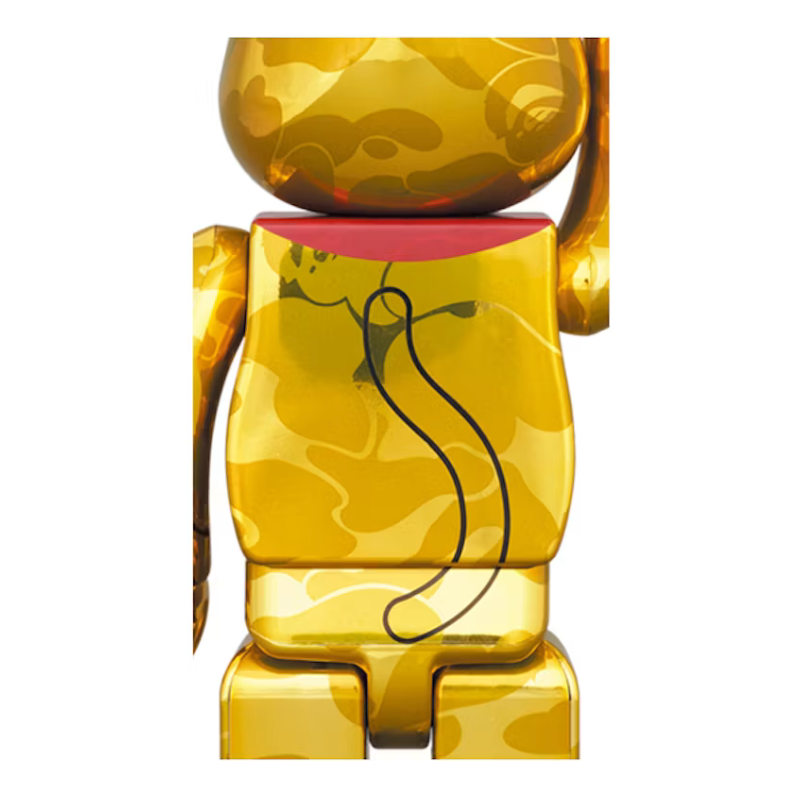 Bearbrick x BAPE Maneki Neko & Daruma 100% & 400% 4-Pc Set Gold & Silver Plated Japan Exclusive