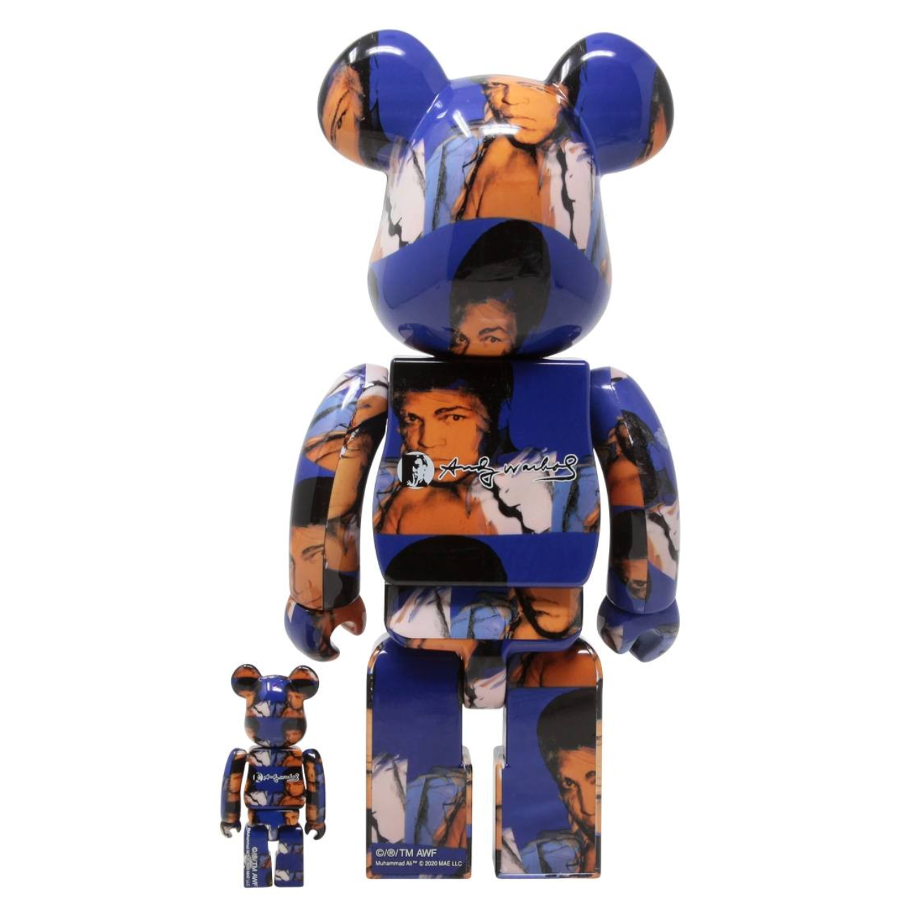 Bearbrick Andy Warhol's Muhammad Ali 100% & 400% Set